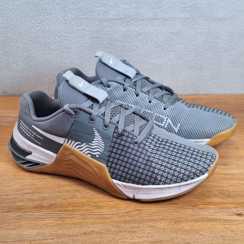 Nike Metcon 8 Men's 7.5 Training Shoes Smoke Grey Gum Mesh Weightlifting